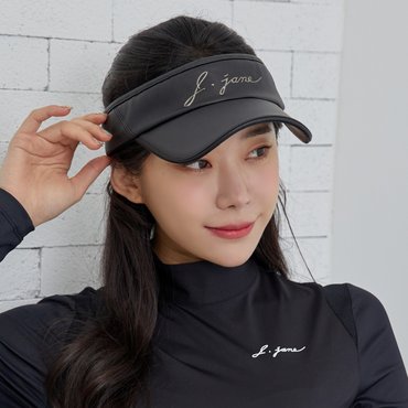 제이제인 골프웨어 레더 선캡 (black)
