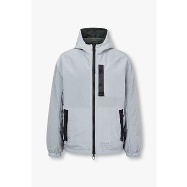 ARMANI EXCHANGE AX 남성 리버서블 시어서커 후드 자켓(A414110013)그레이