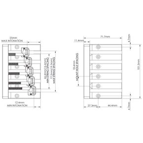 [정규품] HIPSHOT 베이스 브릿지 5현용 5 String KickAss™ Bass Bridge Chrome