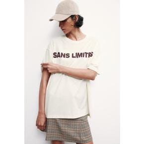 프린트 티셔츠 크림색/Sans Limites 1163471024