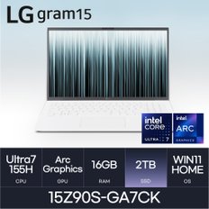 LG전자 그램15 15Z90S-GA7CK (WIN11HOME/SSD 2TB/RAM 16GB) HMC