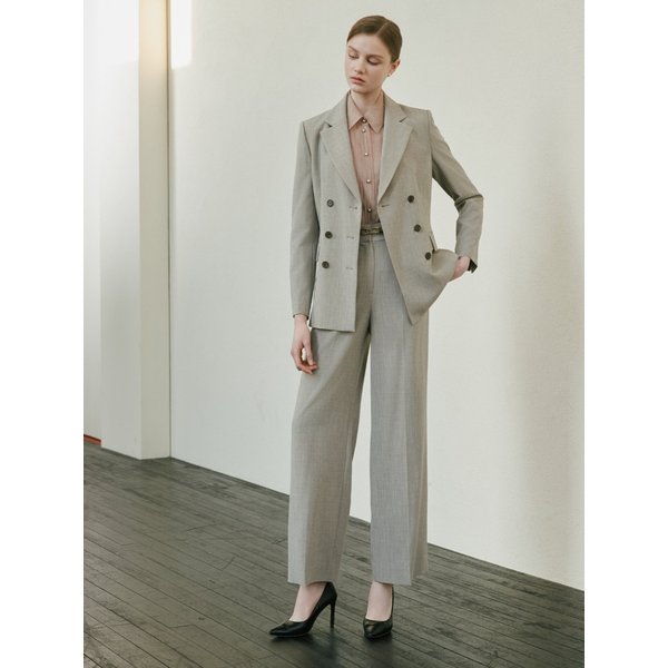 [파주점] 세트 멜란지 테일러드 더블 자켓 + 멜란지 와이드 팬츠 JS4B0JK722,JS4B0SL722