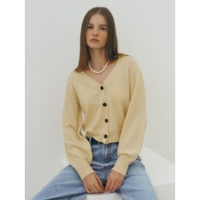 Cashmere crop cardigan (yellow)