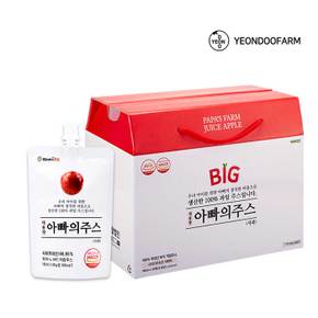 돌려따는) BIG 대용량 아빠의주스 사과즙 180ml 30개입 한박스