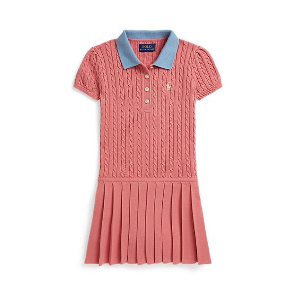폴로 키즈 여아 2-6세 미니 케이블 코튼 스웨터 드레스(CWPODRSR3D21147650)