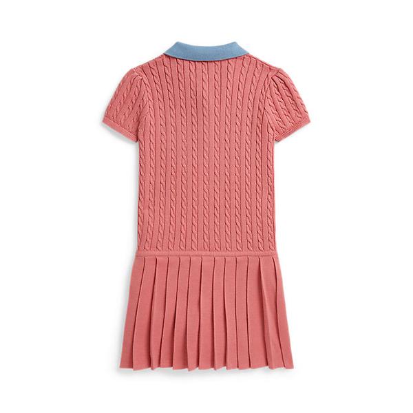 폴로 키즈 여아 2-6세 미니 케이블 코튼 스웨터 드레스(CWPODRSR3D21147650)