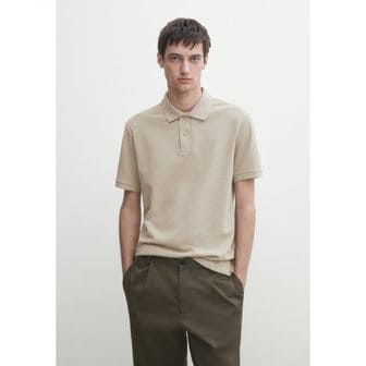 이스퀘어 4732032 Massimo Dutti MICROTEXTURED - Polo shirt sand