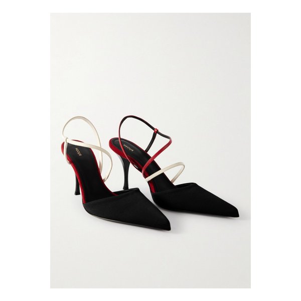 탱그라 가죽 스웨이드 트리밍 파유 펌프스 블랙 1647597326114419