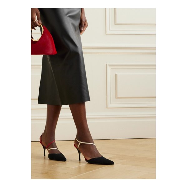 탱그라 가죽 스웨이드 트리밍 파유 펌프스 블랙 1647597326114419