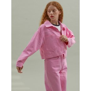 Washing Crop Jacket Pink