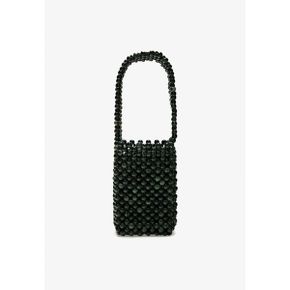 4459674 Massimo Dutti SHOULDER WITH BEADS - Handbag khaki