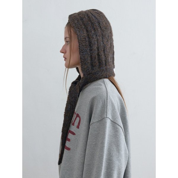 Cable Knit Balaclava Dark Brown