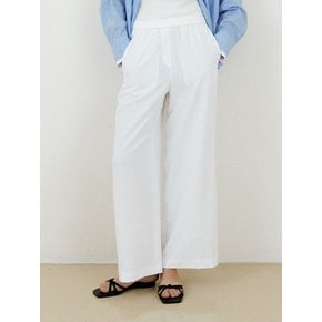 24 summer Banding semi wide pant_White