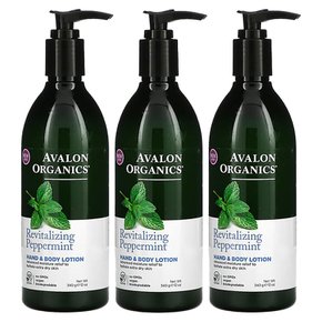 Avalon Hand Body Lotion 아발론 페퍼민트 핸드 바디 로션 340g 3개