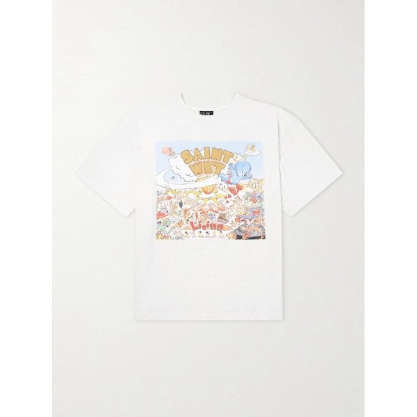 세인트 웻 프린트 코튼 저지 티셔츠 46376663162962448