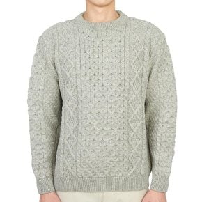 글로버올 MK5090 ARAN LIGHT GREY  울 니트 레귤러핏