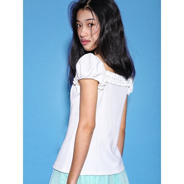 스완 프릴 버튼 티셔츠 (2 Coiors)