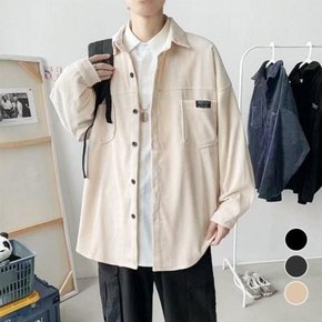 남자 코듀로이 루즈핏 포켓 셔츠 긴팔 남방 (8965661A)