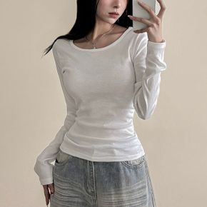 라운드넥 베이직 기본 긴팔 티셔츠 to 2482d_P385172981