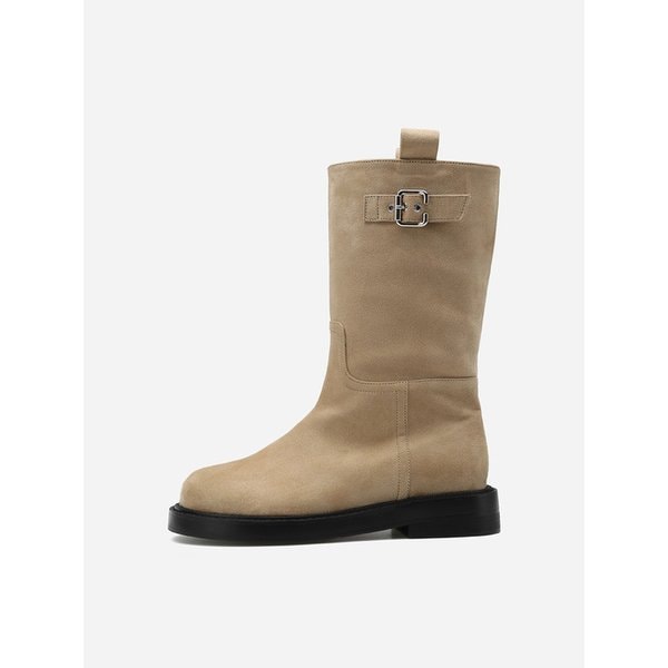 [단독]라운드 토 스웨이드 미들부츠 412446020 (3cm/2colors)