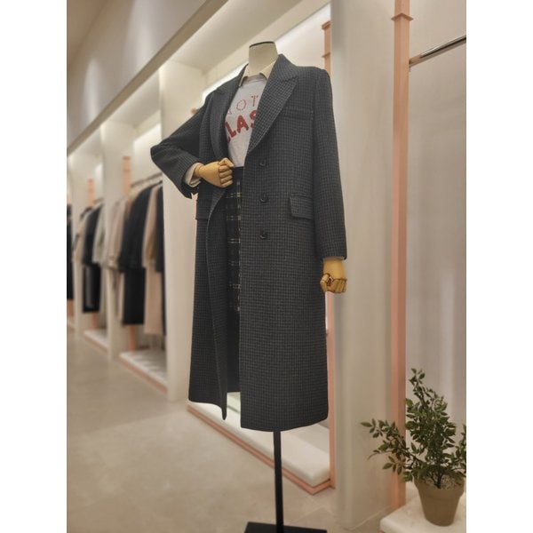 [여주점] 여성 버튼업 세미더블 체크 코트 (ITOAWHC780C)