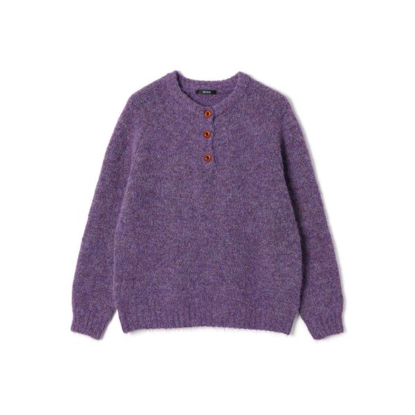 여성 헤어리 헨리넥 니트 (VIOLET) (HC2LKC2)