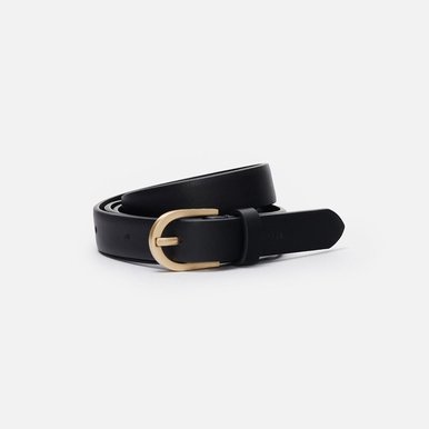 Small Around belt Black with Gold buckle