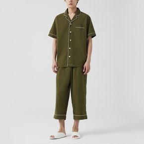 남 코튼 시어서커 7부 파자마 세트 (KHAKI / LIGHT BLUE / NAVY / LIGHT NAVY / LIGHT GREY)
