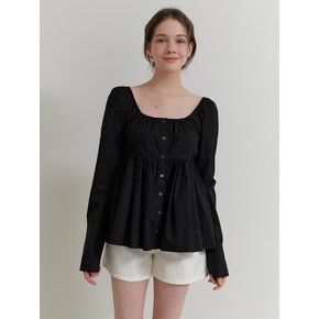 Rosie shirring blouse (black)