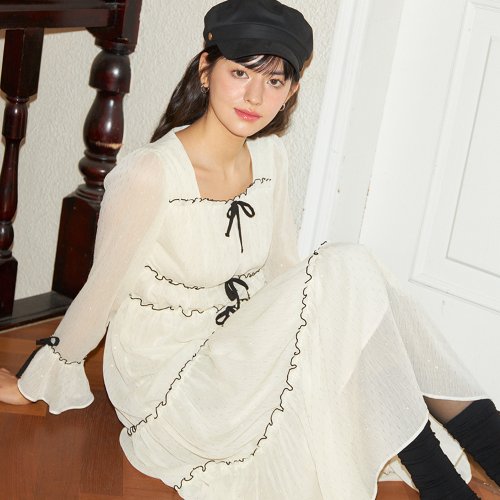 [살롱드욘] Glitter Chiffon Princess Dress Ivory