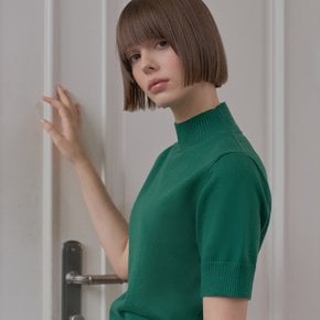 CASHMERE BLEND SHORT SLEEVE KNIT_Forest Green