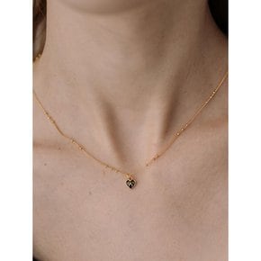 [silver925] TB008 tiny ribbon in heart necklace