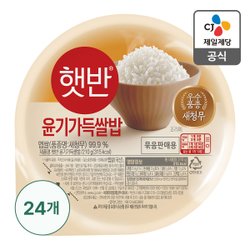 햇반 윤기가득 쌀밥 210g 24개