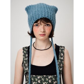 MOHAIR EARMUFF BEANIE, BLUE