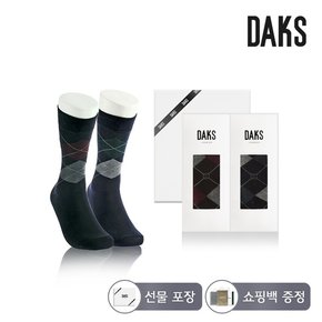 양말 신사 면스판 장목 원색다이아 2족세트 DK24342