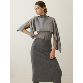 Knit Midi Skirt Grey