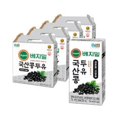 국산콩 두유 검은콩 고칼슘 190mlX16입X4박스(총64입)