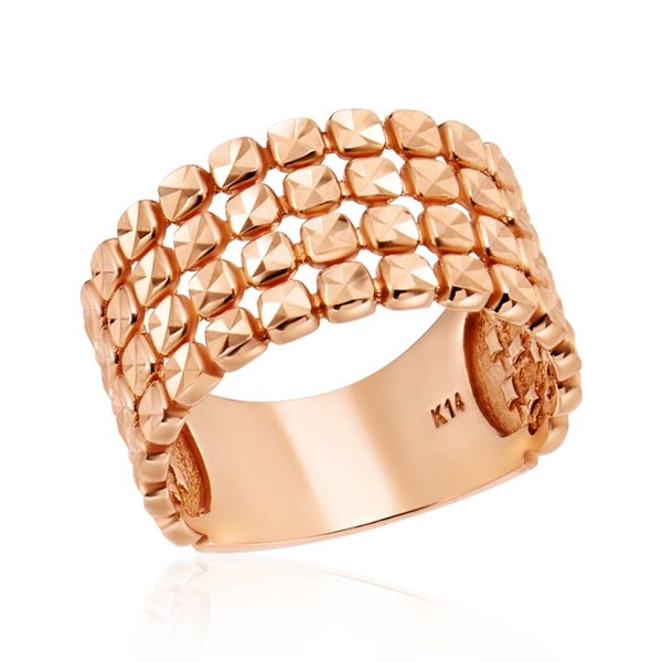 [비앤비골드] 18K 사각 오벌 쿠션컷 네줄 반지 NPR40766