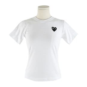 당일/국내 24SS AZ T063 051 2 화이트 블랙 하트 와펜 여성 반팔 티셔츠