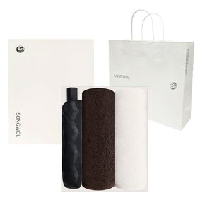 송월우산 자동 3단큐브 헤비 190g 수건 고급 3p 세트
