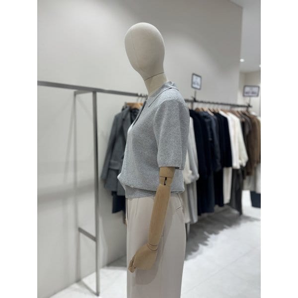 [부산점] 카라넥 베이직 반팔 니트 (NJK6MP397)