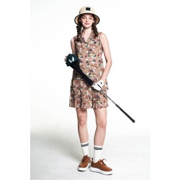 왁 골프 (WWTCM25307BEX)여성 Print Seersucker Sleeveless 원피스