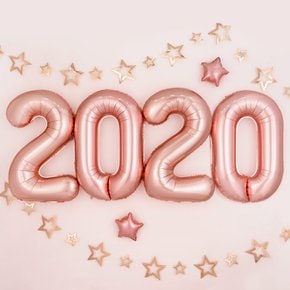 [원팩] 은박풍선세트 2020 대 [로즈골드]