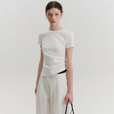 룩캐스트 제제 언발란스 티셔츠_화이트 / ZEZE UNBLANCE T-SHIRT_WHITE