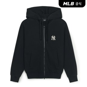 [코리아공식] 베이직 스몰로고 와플 기모 후드집업 NY (Black)