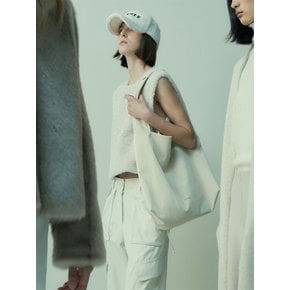 LEATHER SHOPPER BAG CREAM