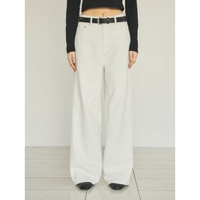 Minimal Wide Pigment Washed Pants_CTD407(Ecru)