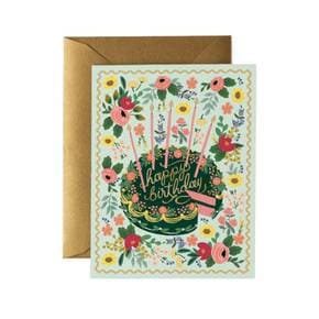 Floral Cake Birthday Card 생일 카드