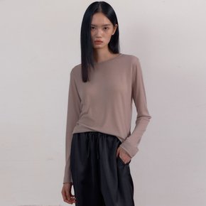 Tencel Rib Long Sleeve T-Shirts (Moca Beige)