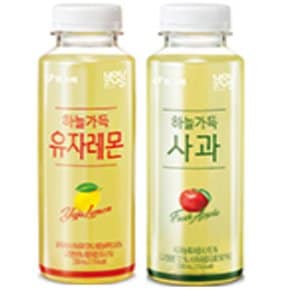 하늘가득 유자레몬주스 12개+사과주스 12개 음료 페트 330ml (무료배송)